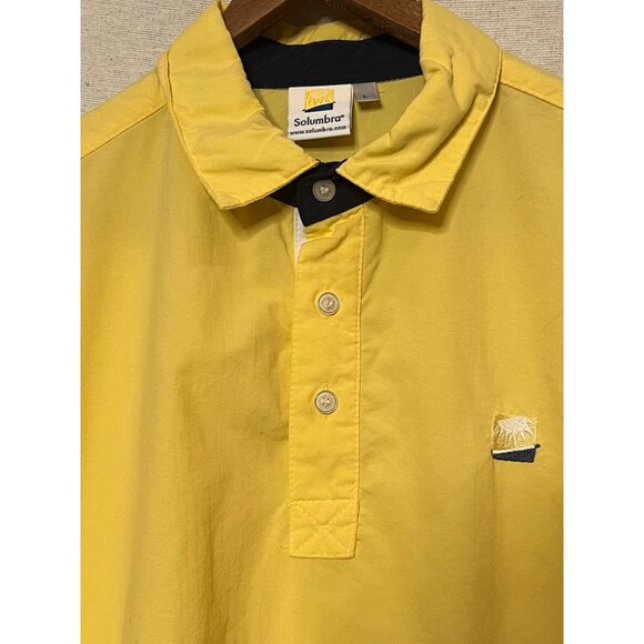 Vintage Solumbra L Men Yellow Polo Shirt Lightweight 100% UV Protection USA - Picture 15 of 16